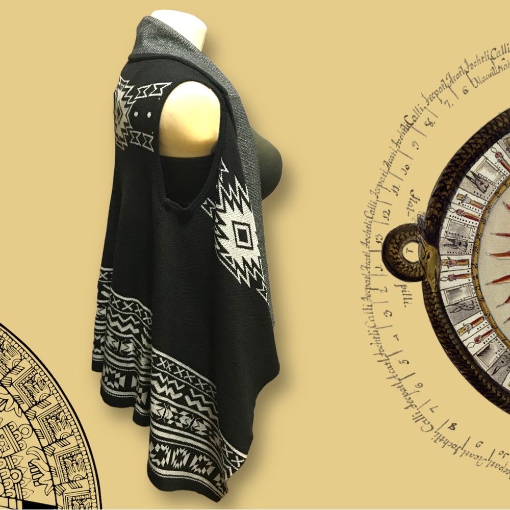 Oversized Open Front Tribal Print Pattern Waterfa… - image 8